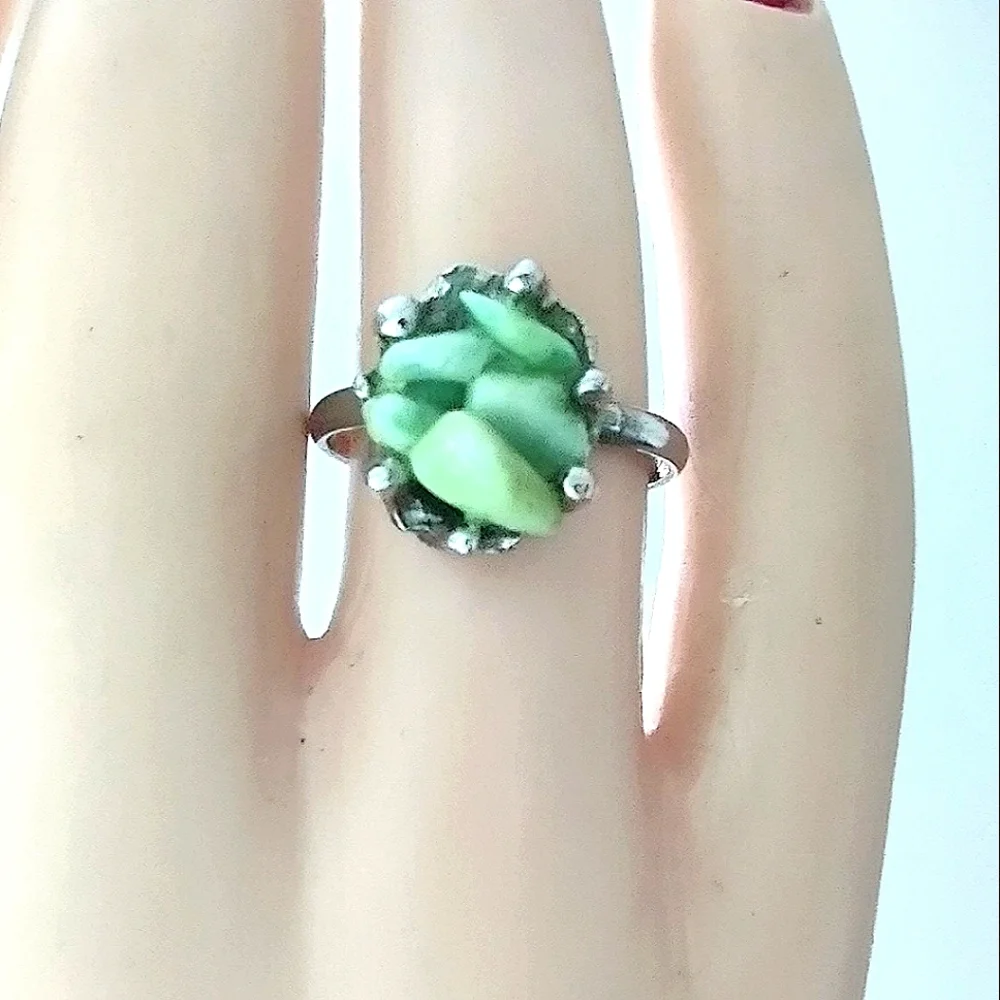 Jade Stone Colored Fashion Ring